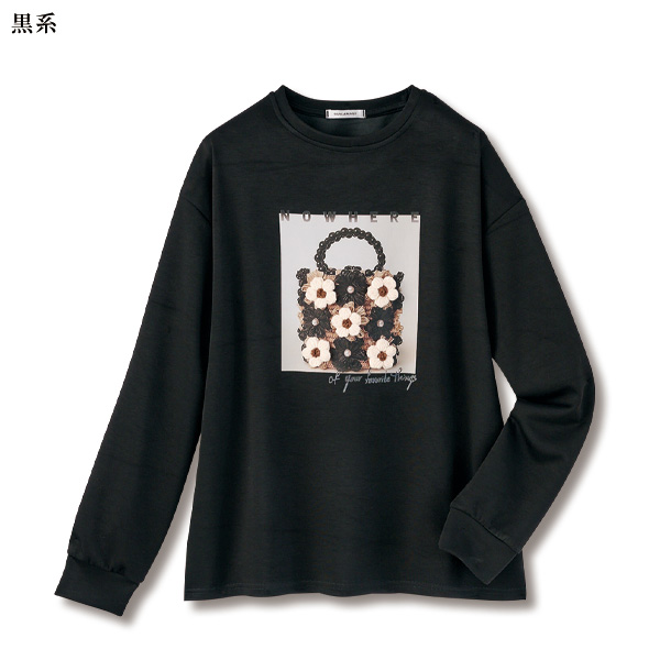 花モチーフトレーナー