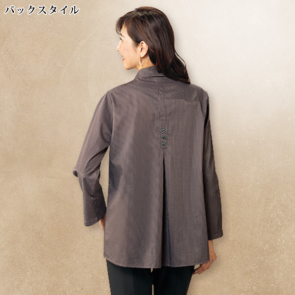ストライプ柄シャツコート