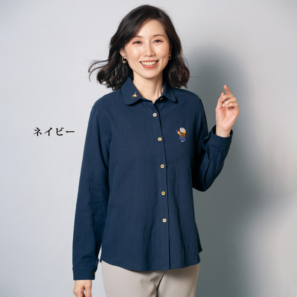 女の子刺しゅうシャツ