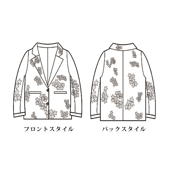 花柄カットソーテーラードジャケット
