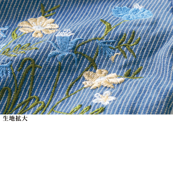 刺しゅうデニムブラウス