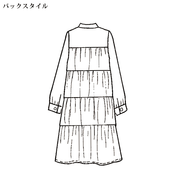 プリントティアードワンピース