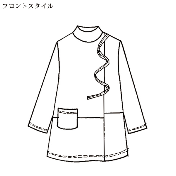 チェック柄切替えカットソーチュニック