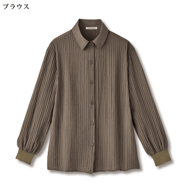 ニットベスト＆ブラウスアンサンブル