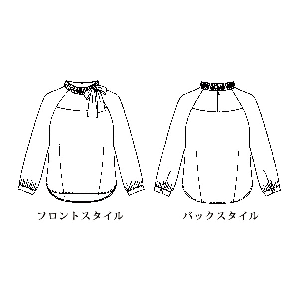 ボウタイ付花柄プリントブラウス