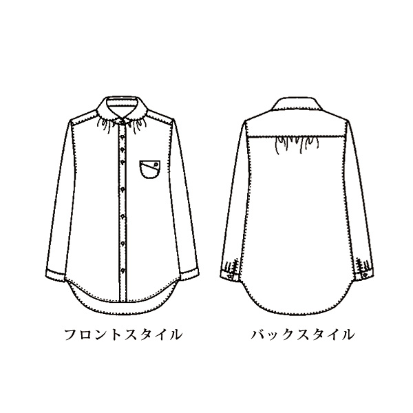 格子柄丸襟シャツブラウス