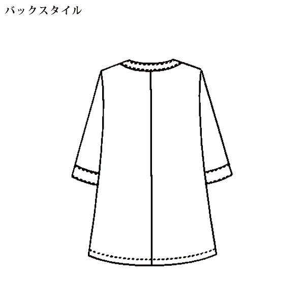 ベロアプリント使い杢調チュニックブラウス