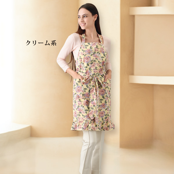 日本製 フローラルプリント防災エプロン