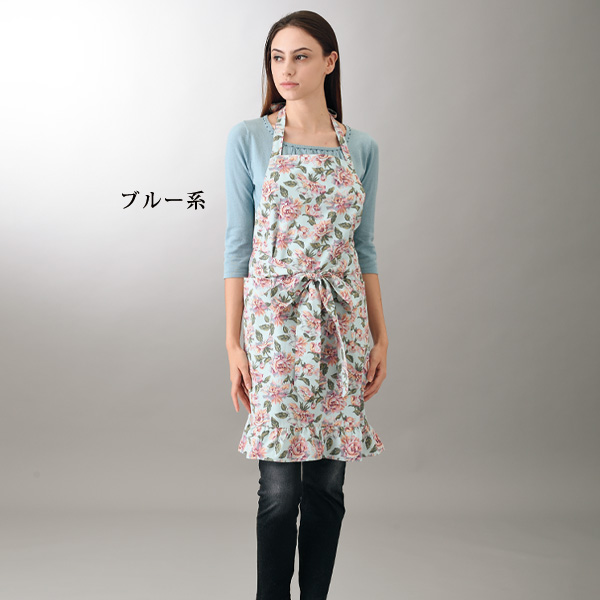 日本製 フローラルプリント防災エプロン