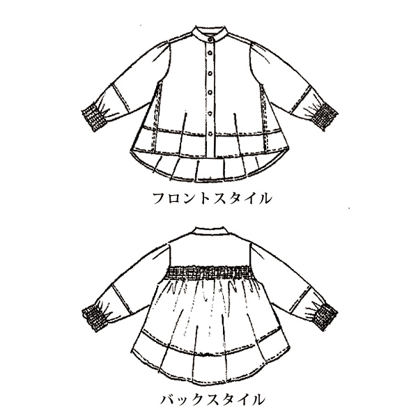 異素材使いゆったりブラウス