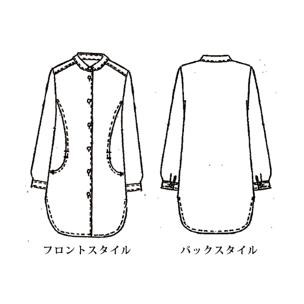 ウール100％千鳥柄襟付ロングブラウス