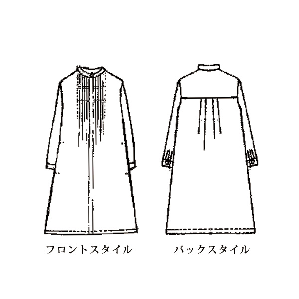 ピンタックデザインチュニックブラウス