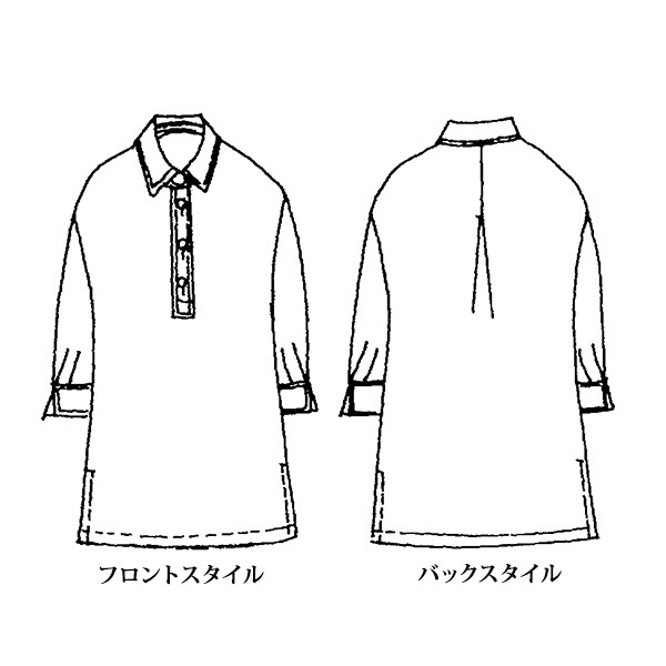 刺し子風ステッチギンガムチェック チュニックシャツ 大きいサイズ M LL 4L