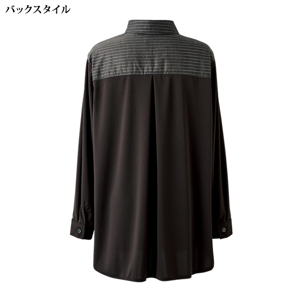 異素材切替ブラウス 大きいサイズ M LL 4L