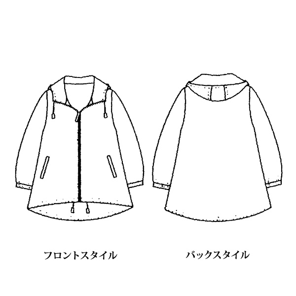 トリアセテート混フード付ブルゾン 大きいサイズ M LL 4L