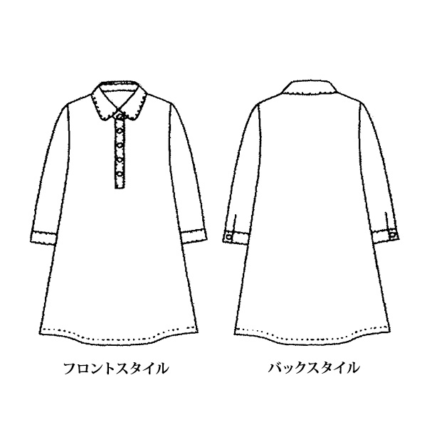 ちりめんプリントチュニック 大きいサイズ M LL 4L