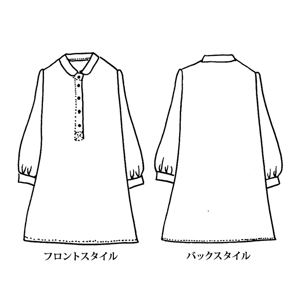 二越ちりめんチュニック 大きいサイズ M LL 4L