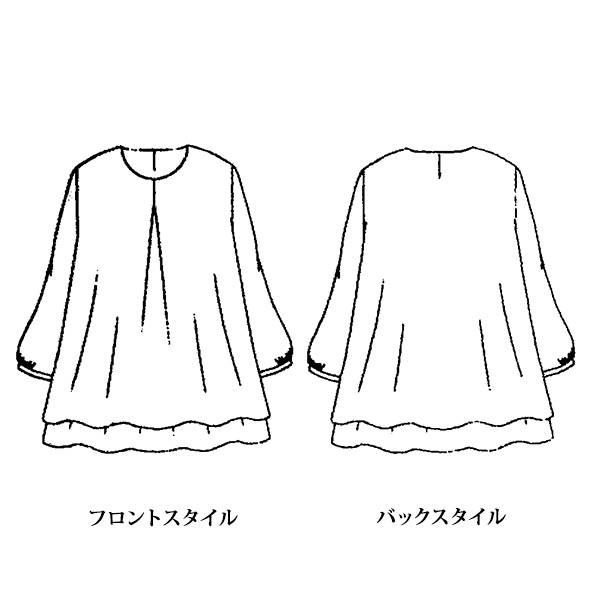 シフォンプリント重ねブラウス 大きいサイズ M LL 4L