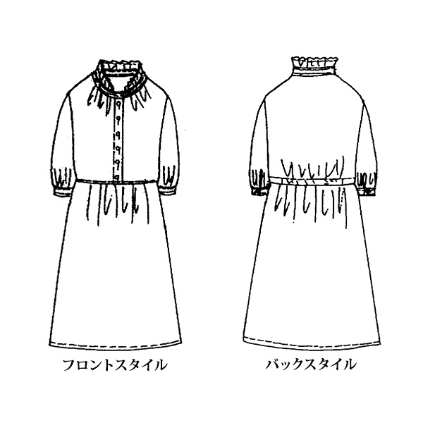 フリル襟ワンピース 大きいサイズ M LL 4L