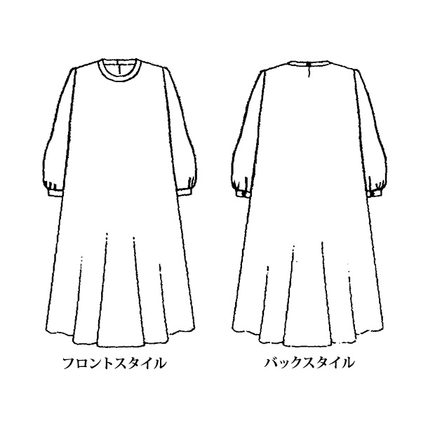 袖切替えワンピース 大きいサイズ M LL 4L