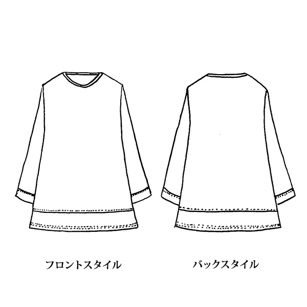 プリント切替えチュニック 大きいサイズ M LL 4L