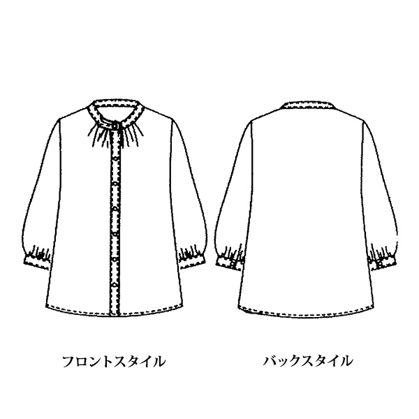 サテン配色ブラウス 大きいサイズ M LL 4L