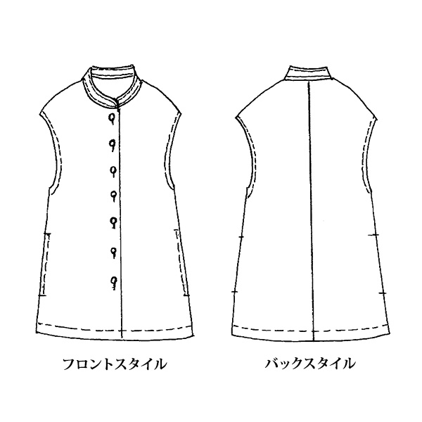 レースジャカードロングベスト 大きいサイズ M LL 4L