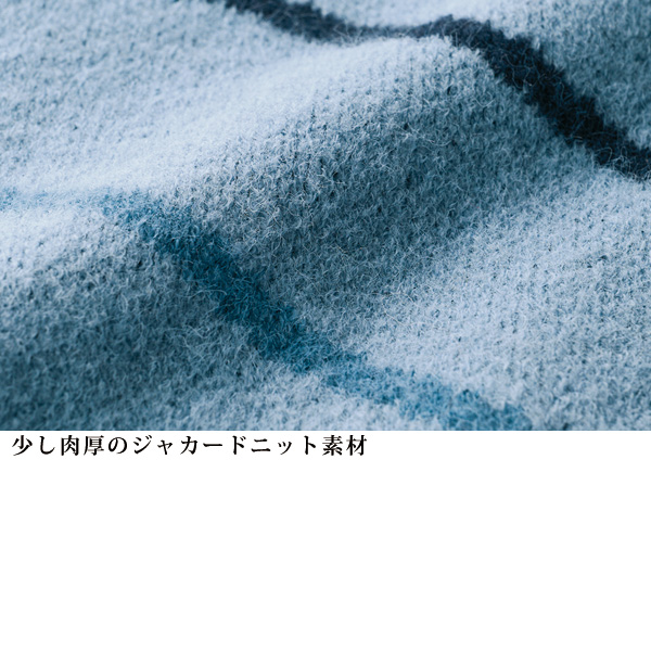 幾何柄ジャカードニットプルオーバー