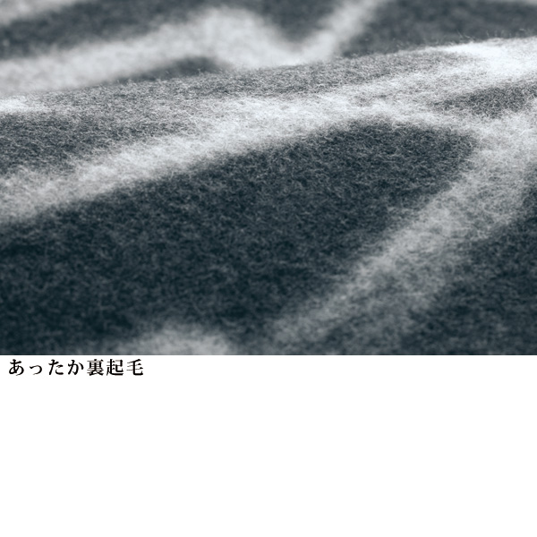 裏起毛プリントロングベスト