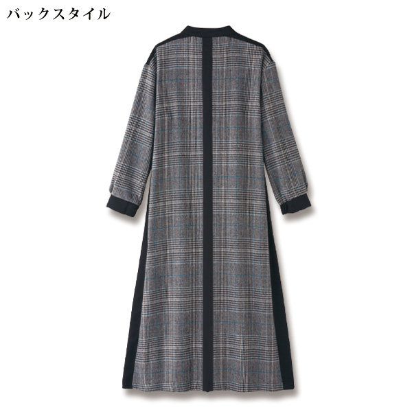 グレンチェック配色ジャケットワンピース