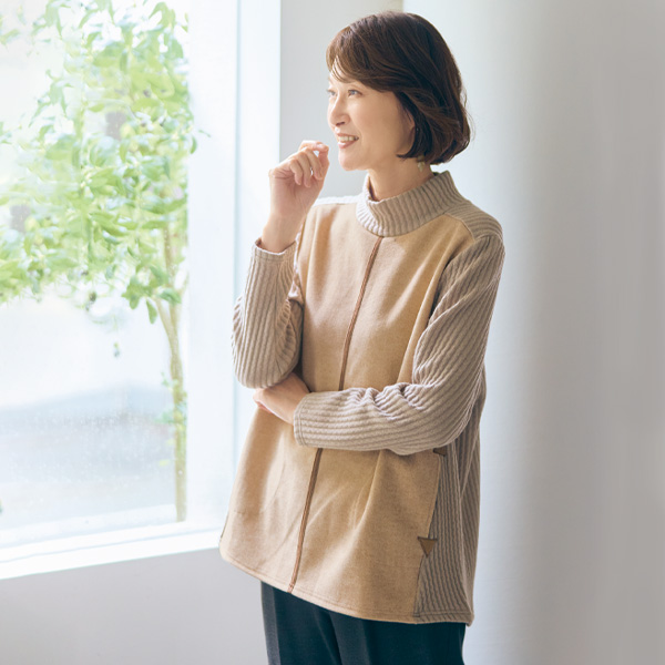 異素材使いチュニック