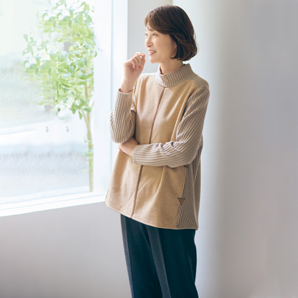 異素材使いチュニック