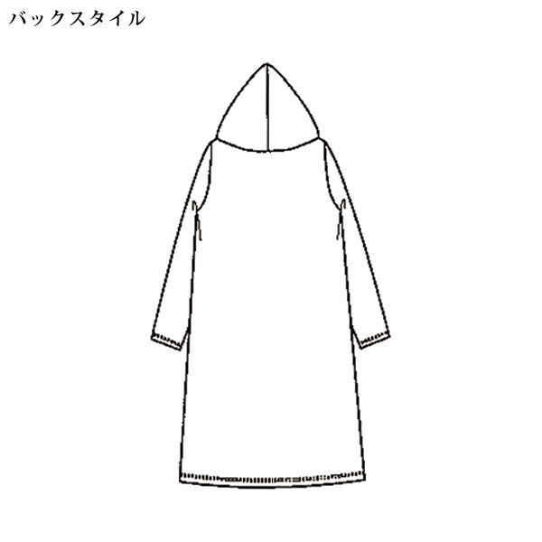 裏起毛ミックスカットソーフード付コート