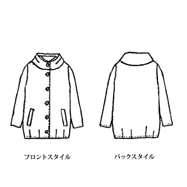 ライナー付ジャカードコクーンコート