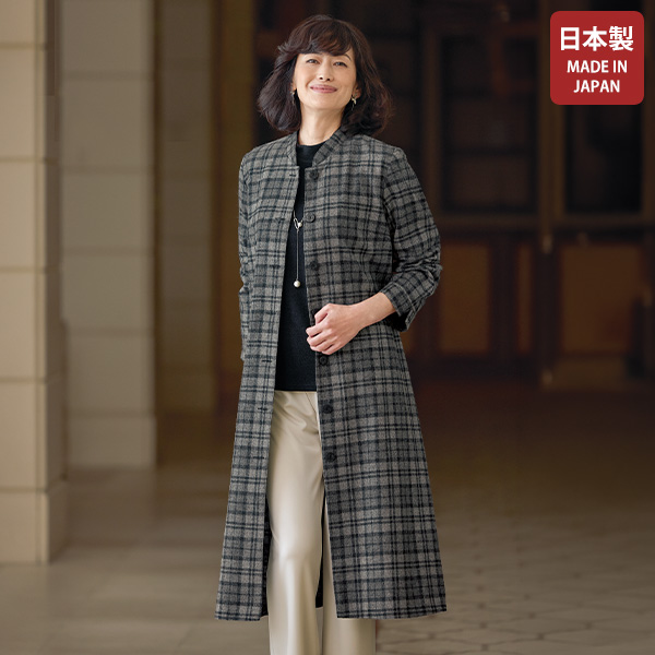 ウール混杢調ワンピースジャケット