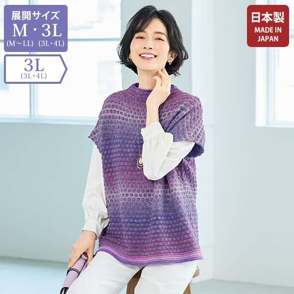 グラデーションニットベスト 大きいサイズ 3L