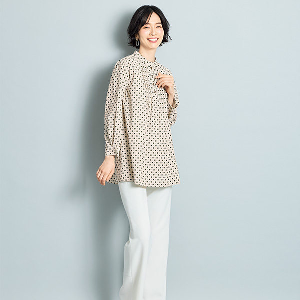 細うねコーデュロイピンタックブラウス 大きいサイズ M LL 4L