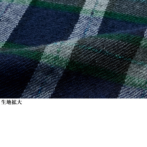 先染めウール混チェックシャツ 大きいサイズ M LL 3L 4L
