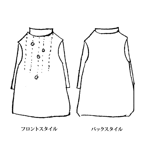 ボタン付コクーンチュニック 大きいサイズ M LL 3L