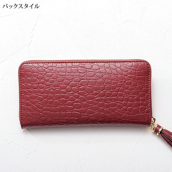 ラバガジェリー クロコ型押しカウレザー長財布 LA BAGAGERIE