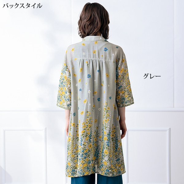 花プリントシャツワンピース | 京都通販ミセスのファッション館