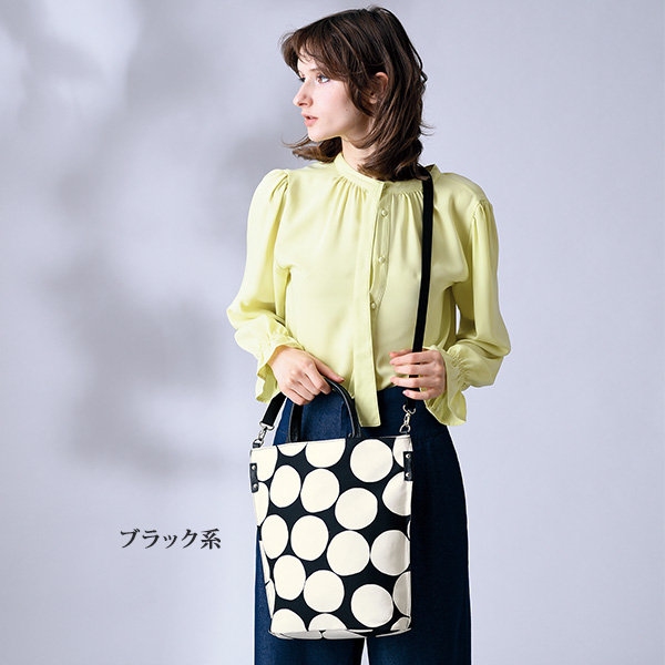 牛革付属ドット柄日本製2WAYバッグ | 京都通販ミセスのファッション館