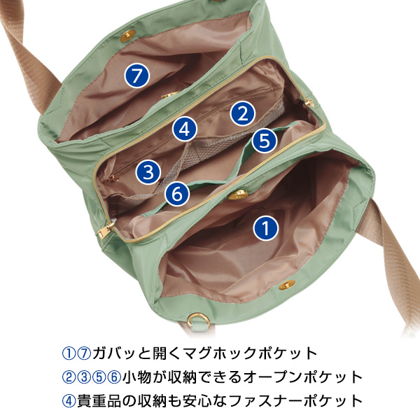 旅に便利な多ポケットバッグ 2WAYトート