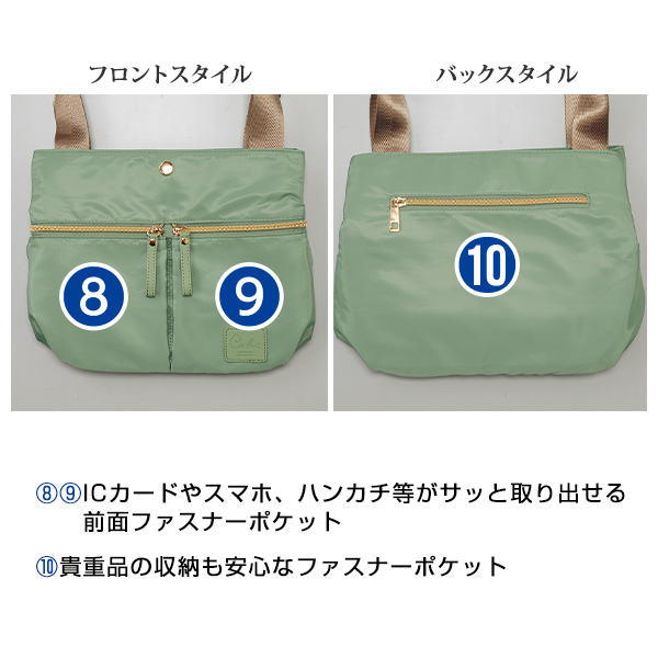旅に便利な多ポケットバッグ 2WAYトート