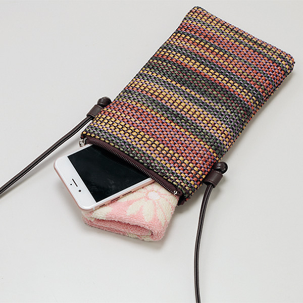笹井源商店 レインボーメッシュスマホポシェット