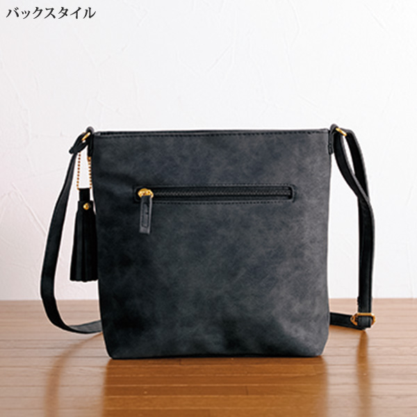 ヌバック調ローズ刺しゅうショルダーバッグ