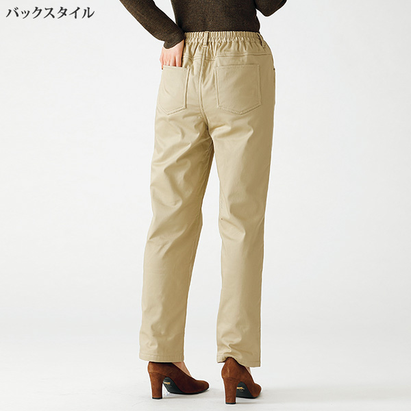 裏フリース綿サテン楽々ウエストパンツ2色組 / 大きいサイズ M L LL 3L