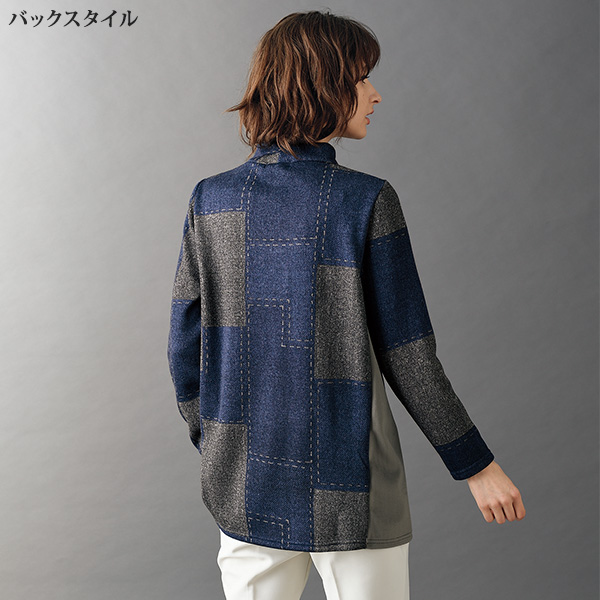 デニム調プリント裏起毛チュニック | 京都通販ミセスのファッション館
