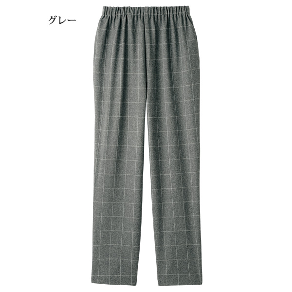 日本製チェック柄楽々パンツ（股下53cm）  / 大きいサイズ S M L LL 3L