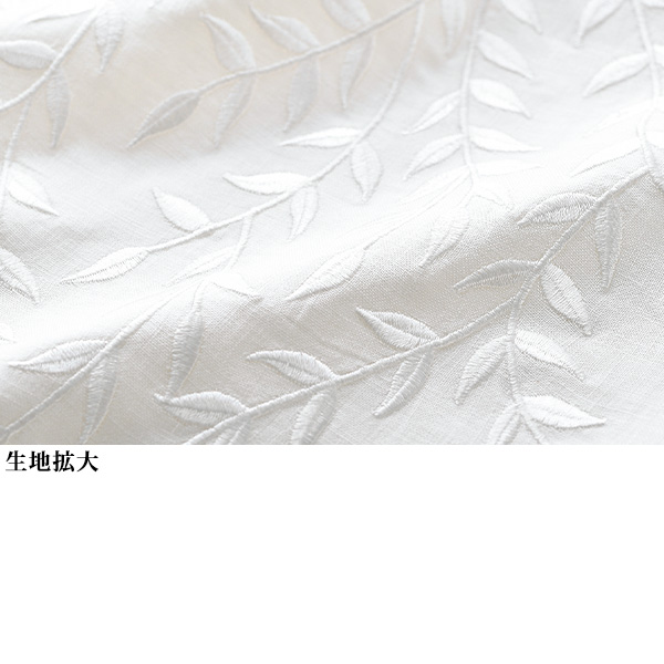 リーフ刺しゅうブラウス